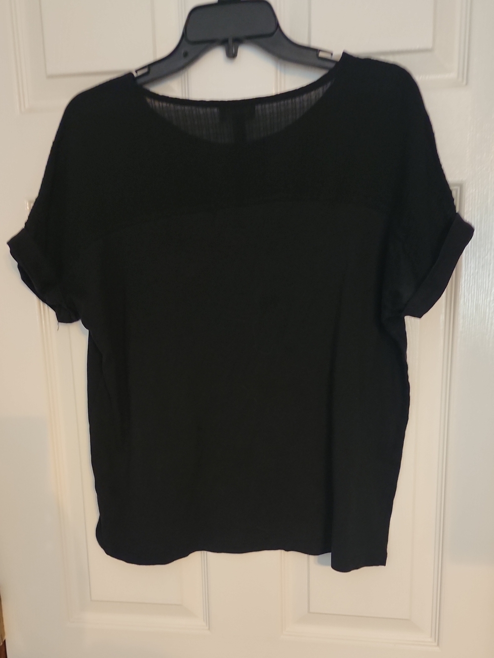 Jones New York Signature Women's Black Short Sleeve Top Large